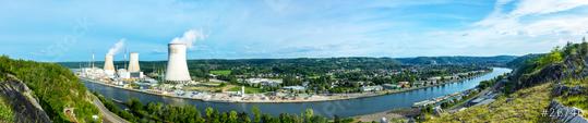 Tihange Nuclear Power Station in Belgium Panorama  : Stock Photo or Stock Video Download rcfotostock photos, images and assets rcfotostock | RC Photo Stock.: