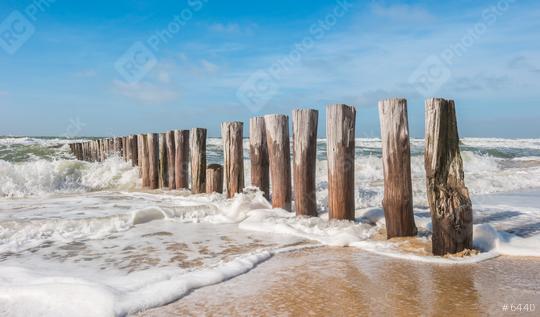 Timber Piles with ocean waves at the beach  : Stock Photo or Stock Video Download rcfotostock photos, images and assets rcfotostock | RC Photo Stock.: