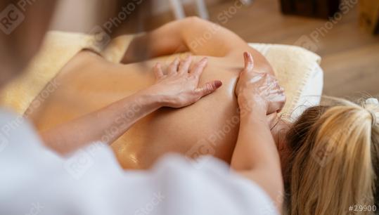 Top view of a massage therapist
