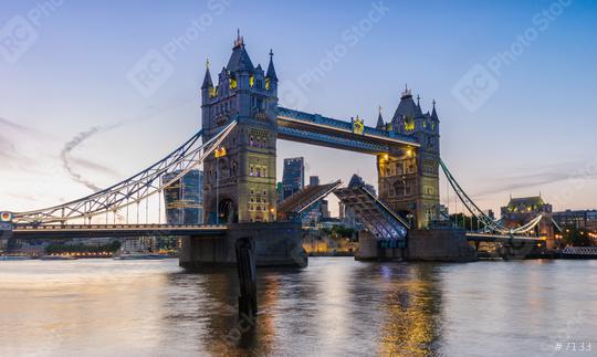 Tower Bridge in London at Sunset, the UK. Drawbridge opening. One of English symbols  : Stock Photo or Stock Video Download rcfotostock photos, images and assets rcfotostock | RC Photo Stock.: