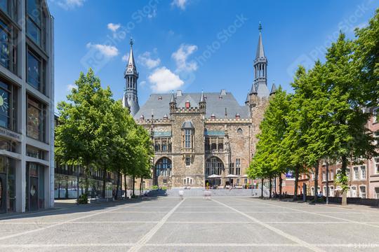 Town Hall Aachen at the Katschhof  : Stock Photo or Stock Video Download rcfotostock photos, images and assets rcfotostock | RC Photo Stock.: