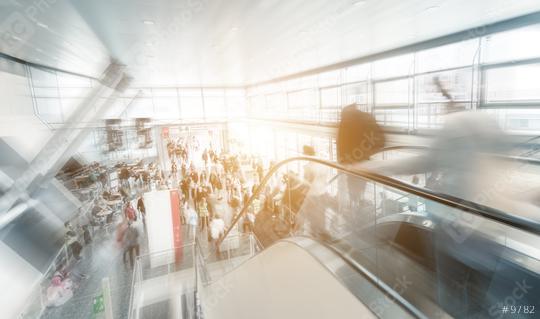 trade fair entrance with people at a escalator  : Stock Photo or Stock Video Download rcfotostock photos, images and assets rcfotostock | RC Photo Stock.: