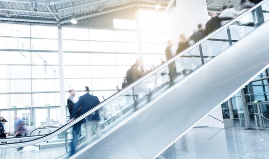 trade fair escalator with blurred people  : Stock Photo or Stock Video Download rcfotostock photos, images and assets rcfotostock | RC Photo Stock.: