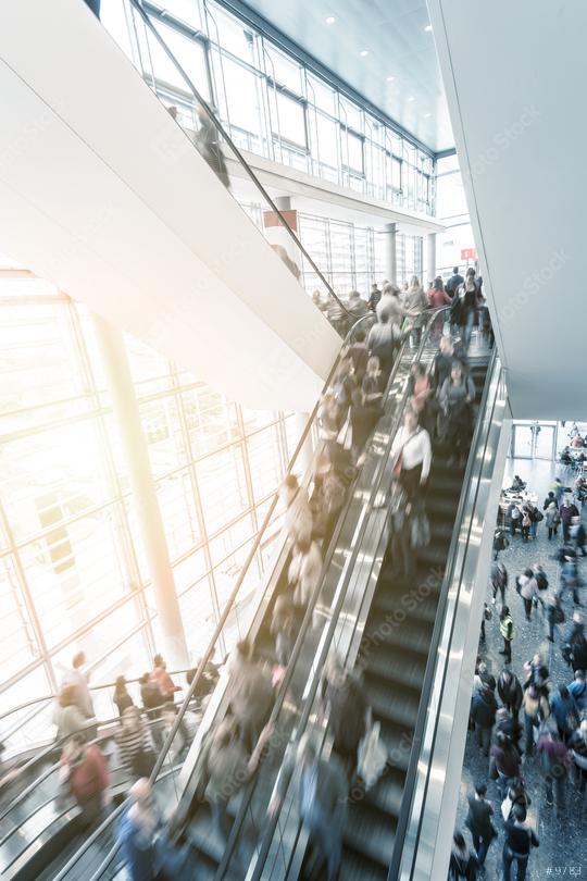 trade fair escalator with people in rush  : Stock Photo or Stock Video Download rcfotostock photos, images and assets rcfotostock | RC Photo Stock.:
