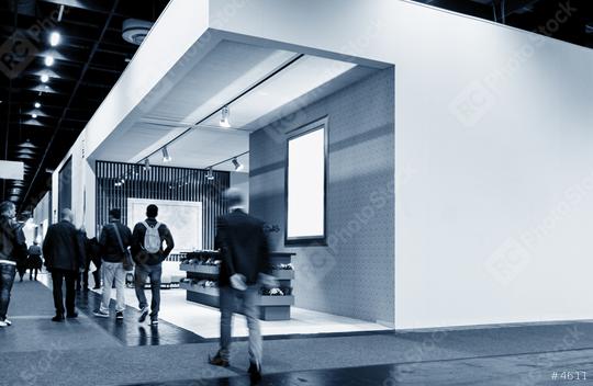 Trade show visitors walking at Trade Fair booths  : Stock Photo or Stock Video Download rcfotostock photos, images and assets rcfotostock | RC Photo Stock.: