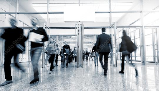 Tradeshow exhibition entrance with Blurred people   : Stock Photo or Stock Video Download rcfotostock photos, images and assets rcfotostock | RC Photo Stock.: