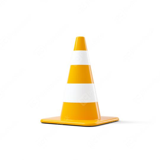 traffic cone with white and orange stripes on white background. 3D rendering  : Stock Photo or Stock Video Download rcfotostock photos, images and assets rcfotostock | RC Photo Stock.: