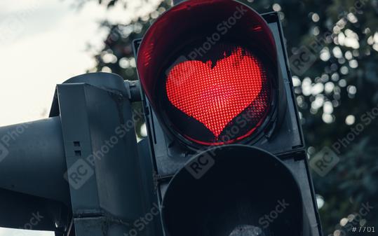 traffic light with red heart-shape in the city  : Stock Photo or Stock Video Download rcfotostock photos, images and assets rcfotostock | RC Photo Stock.: