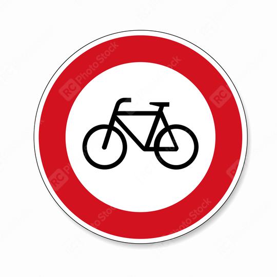 traffic sign ban for bicycles. German traffic sign prohibiting thoroughfare of bicyles on white background. Vector illustration. Eps 10 vector file.  : Stock Photo or Stock Video Download rcfotostock photos, images and assets rcfotostock | RC Photo Stock.: