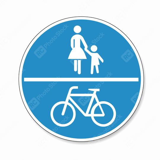 traffic sign bicycle pedestrian area. German traffic sign on a shared-use path on white background. Vector illustration. Eps 10 vector file.  : Stock Photo or Stock Video Download rcfotostock photos, images and assets rcfotostock | RC Photo Stock.:
