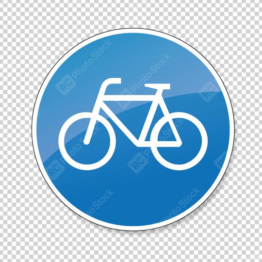 traffic sign bike path. German sign for bicycle lane on checked transparent background. Vector illustration. Eps 10 vector file.  : Stock Photo or Stock Video Download rcfotostock photos, images and assets rcfotostock | RC Photo Stock.: