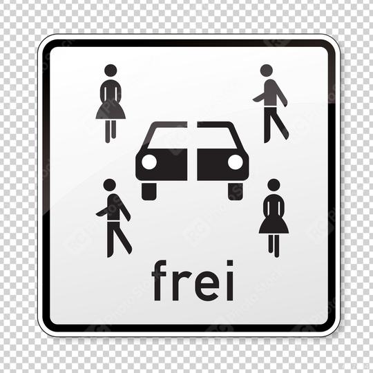 traffic sign carsharing vehicles. German sign for Priority parking for carsharing vehicles on checked transparent background. Vector illustration. Eps 10 vector file.  : Stock Photo or Stock Video Download rcfotostock photos, images and assets rcfotostock | RC Photo Stock.: