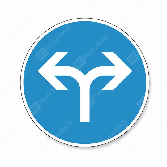 traffic sign direction of travel. German sign restricting the driving direction to left or right on white background. Vector illustration. Eps 10 vector file.  : Stock Photo or Stock Video Download rcfotostock photos, images and assets rcfotostock | RC Photo Stock.: