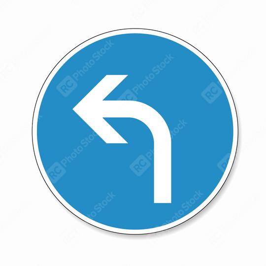 traffic sign direction of travel. German traffic sign: Go left on white background. Vector illustration. Eps 10 vector file.   : Stock Photo or Stock Video Download rcfotostock photos, images and assets rcfotostock | RC Photo Stock.: