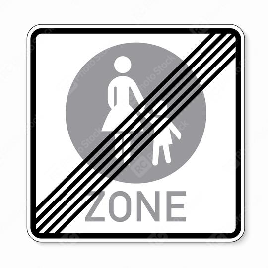 traffic sign end pedestrian area. German sign at the end of a pedestrian zone depicting mother and child on white background. Vector illustration. Eps 10 vector file.  : Stock Photo or Stock Video Download rcfotostock photos, images and assets rcfotostock | RC Photo Stock.: