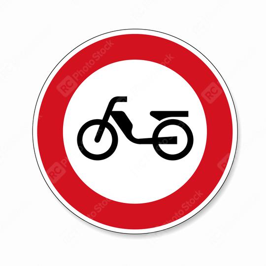 traffic sign forbidden entrance moped. German traffic sign (prohibition of traffic) prohibiting thoroughfare of mopeds on white background. Vector illustration. Eps 10 vector file.  : Stock Photo or Stock Video Download rcfotostock photos, images and assets rcfotostock | RC Photo Stock.: