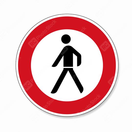 traffic sign forbidden entrance pedestrian. German sign warning about Ban for pedestrians on white background. Vector illustration. Eps 10 vector file.  : Stock Photo or Stock Video Download rcfotostock photos, images and assets rcfotostock | RC Photo Stock.: