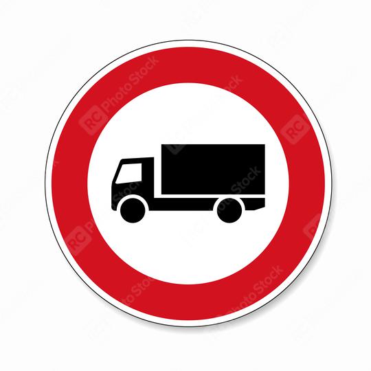 traffic sign forbidden entrance truck. German traffic sign prohibiting thoroughfare of lorries (vehicles with a gross weight over 3.5 metric tons) on white background. Vector illustration. Eps 10.  : Stock Photo or Stock Video Download rcfotostock photos, images and assets rcfotostock | RC Photo Stock.: