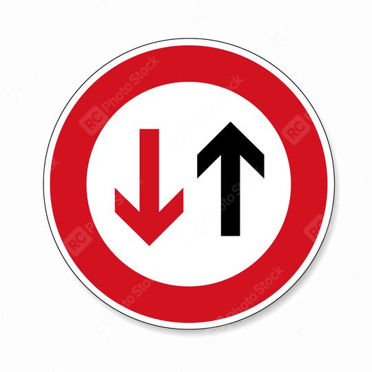 traffic sign no passing. German traffic sign indicating that oncoming traffic has priority on white background. Vector illustration. Eps 10 vector file.  : Stock Photo or Stock Video Download rcfotostock photos, images and assets rcfotostock | RC Photo Stock.: