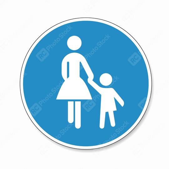 traffic sign pedestrian, German sign at a pedestrian lane depicting mother and child. Vector illustration. Eps 10 vector file.  : Stock Photo or Stock Video Download rcfotostock photos, images and assets rcfotostock | RC Photo Stock.: