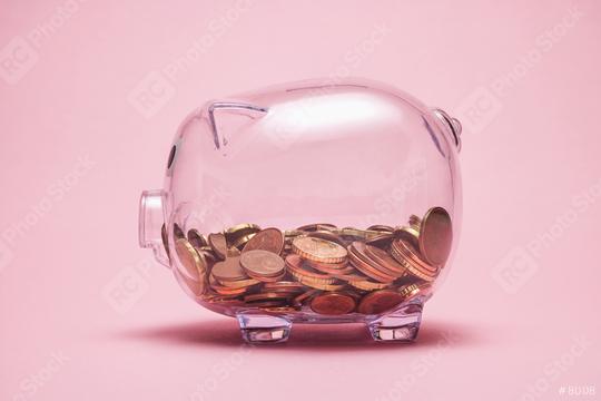 transparent piggy bank with money coins   : Stock Photo or Stock Video Download rcfotostock photos, images and assets rcfotostock | RC Photo Stock.: