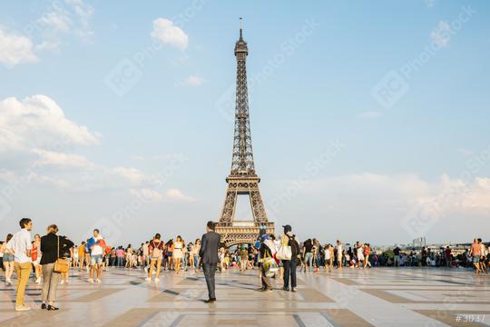 Trocadero square with crowd of people and view of the eiffel tower  : Stock Photo or Stock Video Download rcfotostock photos, images and assets rcfotostock | RC Photo Stock.: