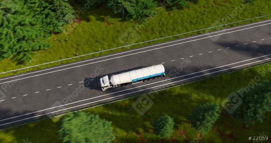 Truck with Hydrogen gas tank trailer on a forest road. New Energy Hydrogen gas transportation, drone shot  : Stock Photo or Stock Video Download rcfotostock photos, images and assets rcfotostock | RC Photo Stock.: