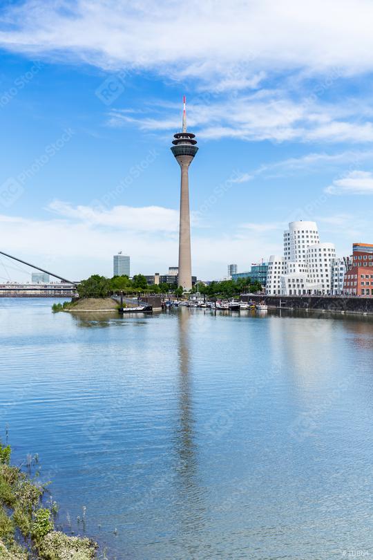 Tv Tower Dusseldorf medienhafen at summer  : Stock Photo or Stock Video Download rcfotostock photos, images and assets rcfotostock | RC Photo Stock.: