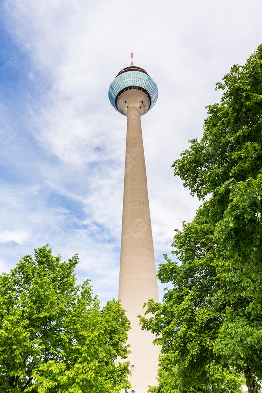Tv Tower Dusseldorf (Rheinturm) at summer  : Stock Photo or Stock Video Download rcfotostock photos, images and assets rcfotostock | RC Photo Stock.: