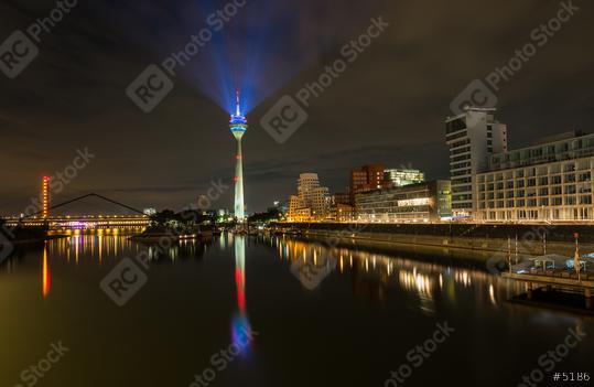 TV tower in Dusseldorf light beaming the sky, germany  : Stock Photo or Stock Video Download rcfotostock photos, images and assets rcfotostock | RC Photo Stock.: