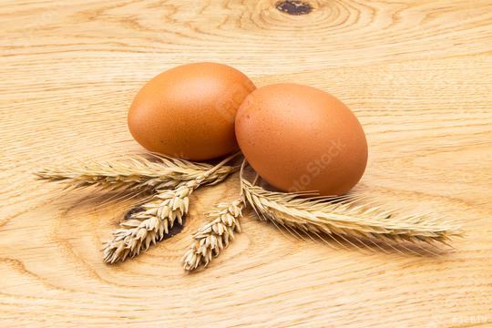 two brown egg with corn ears  : Stock Photo or Stock Video Download rcfotostock photos, images and assets rcfotostock | RC Photo Stock.:
