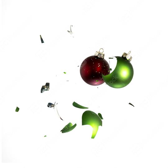 Two christmas balls crashing  : Stock Photo or Stock Video Download rcfotostock photos, images and assets rcfotostock | RC Photo Stock.: