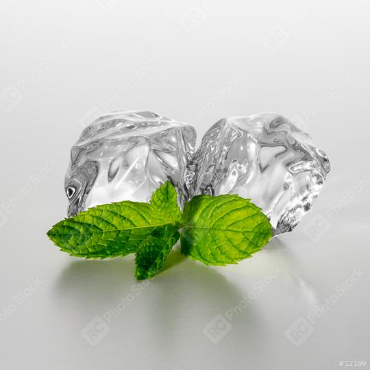 two ice cubes with mint  : Stock Photo or Stock Video Download rcfotostock photos, images and assets rcfotostock | RC Photo Stock.: