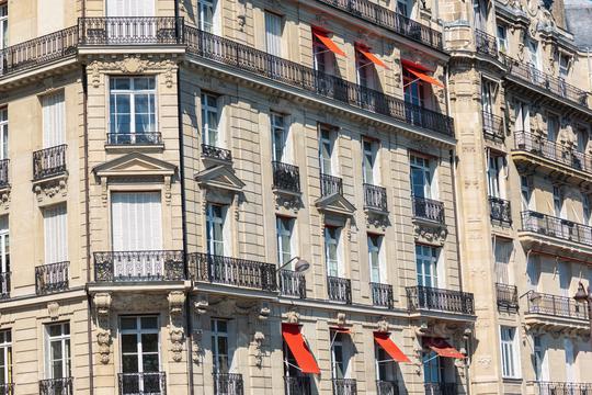 Typical facade of Parisian building in paris at summer  : Stock Photo or Stock Video Download rcfotostock photos, images and assets rcfotostock | RC Photo Stock.: