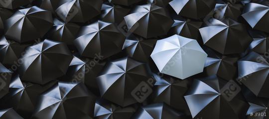 Unique gray umbrella among many dark ones. Standing out from crowd, individuality and difference concept  : Stock Photo or Stock Video Download rcfotostock photos, images and assets rcfotostock | RC-Photo-Stock.: