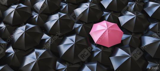 Unique pink umbrella among many dark ones. Standing out from crowd, individuality and difference concept  : Stock Photo or Stock Video Download rcfotostock photos, images and assets rcfotostock | RC Photo Stock.: