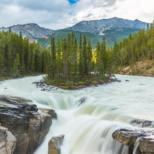 Upper Sunwapta Falls in Jasper National Park, Canada. The water originates from the Athabasca Glacier. Long exposure.  : Stock Photo or Stock Video Download rcfotostock photos, images and assets rcfotostock | RC Photo Stock.: