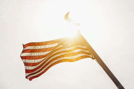USA flag is waving against sunset sky. United States of America symbol   : Stock Photo or Stock Video Download rcfotostock photos, images and assets rcfotostock | RC Photo Stock.: