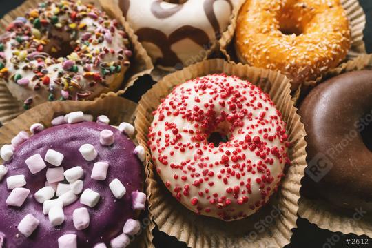 various glazed donuts, sweet food  : Stock Photo or Stock Video Download rcfotostock photos, images and assets rcfotostock | RC Photo Stock.: