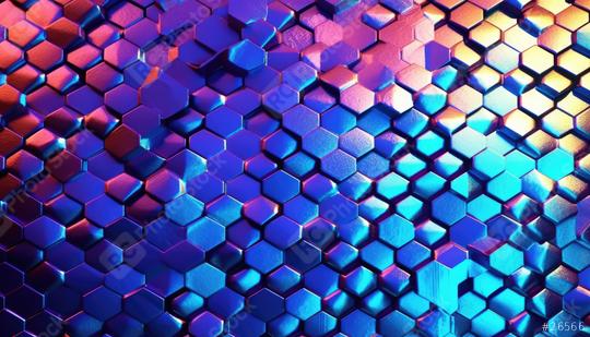 Vibrant hexagonal pattern with iridescent blue and pink hue  : Stock Photo or Stock Video Download rcfotostock photos, images and assets rcfotostock | RC Photo Stock.: