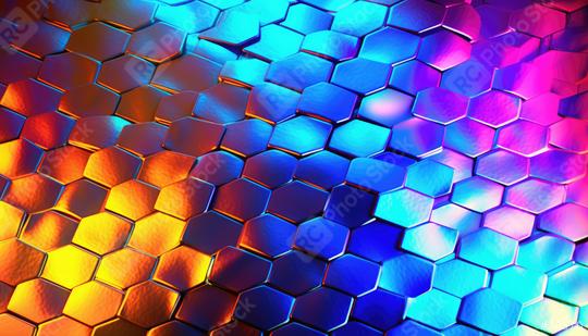 Vibrant hexagonal tiles reflecting shades of orange, blue, and purple  : Stock Photo or Stock Video Download rcfotostock photos, images and assets rcfotostock | RC Photo Stock.: