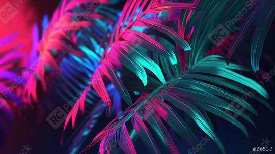Vibrant neon-colored tropical leaves on a dark background  : Stock Photo or Stock Video Download rcfotostock photos, images and assets rcfotostock | RC Photo Stock.: