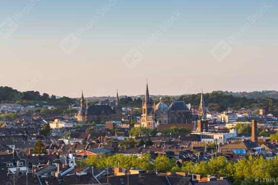 view of Aachen (aix-la-chapelle) at dusk   : Stock Photo or Stock Video Download rcfotostock photos, images and assets rcfotostock | RC Photo Stock.:
