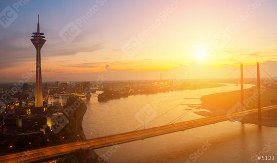 view of Dusseldorf at sunset time  : Stock Photo or Stock Video Download rcfotostock photos, images and assets rcfotostock | RC Photo Stock.: