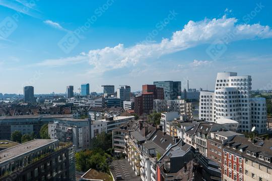 View of Dusseldorf city with the media harbor at summer  : Stock Photo or Stock Video Download rcfotostock photos, images and assets rcfotostock | RC Photo Stock.: