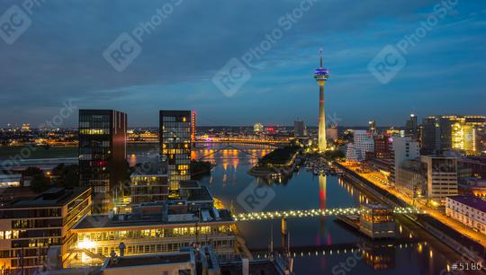View of the Dusseldorf Skyline at sunset  : Stock Photo or Stock Video Download rcfotostock photos, images and assets rcfotostock | RC Photo Stock.: