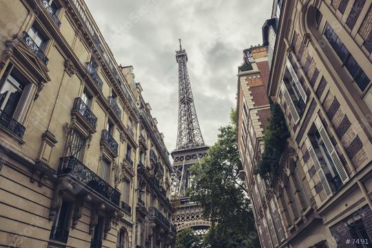 View of the Eiffel Tower from a tiny street, Paris, France  : Stock Photo or Stock Video Download rcfotostock photos, images and assets rcfotostock | RC Photo Stock.: