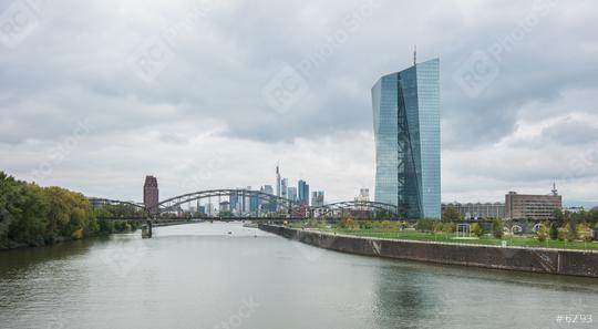 view of the frankfurt Skyline with the headquarters of the European Central Bank or ECB at a cloudy day  : Stock Photo or Stock Video Download rcfotostock photos, images and assets rcfotostock | RC Photo Stock.:
