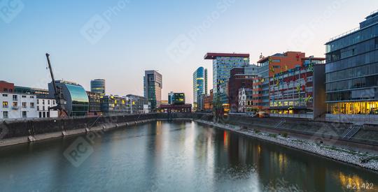 view of the media harbor at sunset in Dusseldorf, germany  : Stock Photo or Stock Video Download rcfotostock photos, images and assets rcfotostock | RC Photo Stock.: