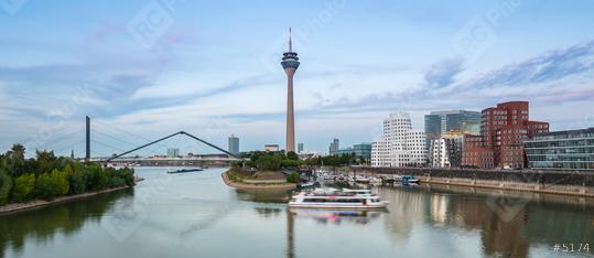 View of the media harbor in Dusseldorf at sunset time with cloud  : Stock Photo or Stock Video Download rcfotostock photos, images and assets rcfotostock | RC Photo Stock.: